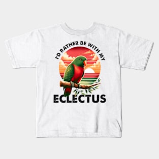 Parrot Vintage I'd Rather Be With My Eclectus Parrot Bird Kids T-Shirt